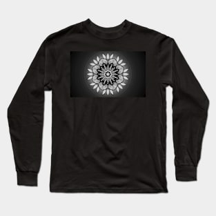 Beautiful Mandala in Black and White Long Sleeve T-Shirt